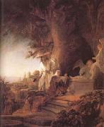 REMBRANDT Harmenszoon van Rijn Christ and St Mary Magdalene at the Tomb (mk25) USA oil painting artist